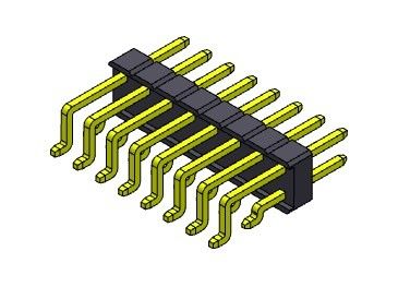 Konektor Pin Header 2.54mm Baris Tunggal TIPE SMT 2 * 2PIN Ke 2 * 40PIN H = 2.54MM