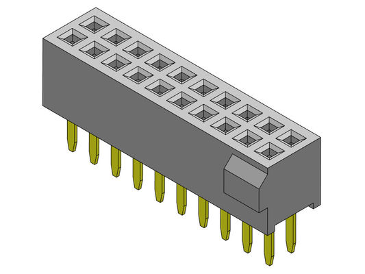 Female Header Connector 1.27mm Tipe Ganda Baris Lurus Dengan Benjolan 2 * 3PIN Ke 2 * 40PIN H = 3.40mm