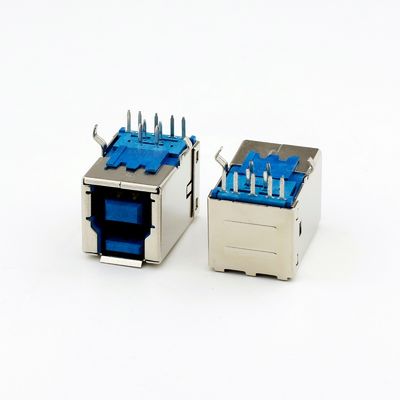 1.0Amp Konektor Usb 3.0 B Kecepatan Tinggi Sudut Kanan Tipe Dip 90°