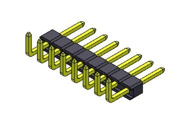 Konektor Pin Header 2.54mm Baris Tunggal TIPE SUDUT KANAN 1 * 2PIN Ke 1 * 40PIN H = 2.54mm
