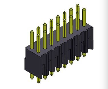 Konektor Pin Header 2.54mm Tipe DIP Baris Ganda 2 * 2PIN Ke 2 * 40PIN H = 7.40MM