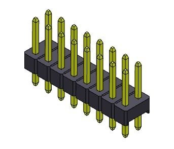 Konektor Pin Header 2.54mm Tipe DIP Baris Ganda 2 * 2PIN Ke 2 * 40PIN H = 2.54MM