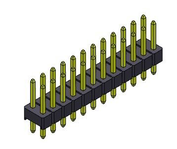 Konektor Pin Header 2.54mm Tipe DIP Baris Ganda 2 * 2PIN Ke 2 * 40PIN H = 2.54MM