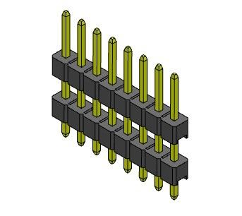 Konektor Pin Header 2.54mm Baris Ganda JENIS Lurus 1 * 2PIN Ke 1 * 40PIN