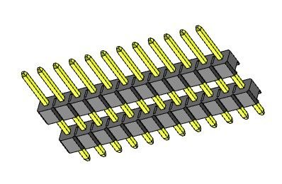 Konektor Pin Header 2.54mm Baris Ganda JENIS Lurus 1 * 2PIN Ke 1 * 40PIN