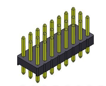 Konektor Pin Header 2.54mm Triple Row DIP TYPE 3 * 2PIN Ke 3 * 40PIN H = 2.54MM