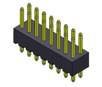 Konektor Pin Header 2.54mm Tipe DIP Baris Ganda 2 * 2PIN Ke 2 * 40PIN H = 4.3MM