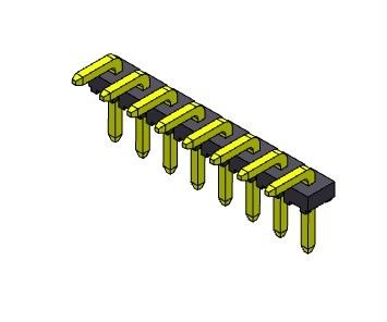 Konektor Pin Header 2.54mm Baris Tunggal R/A TIPE 1 * 2PIN Ke 1 * 40PIN H=2.54MM H=1.5MM