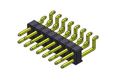 Konektor Pin Header 2.54mm Baris Tunggal TIPE SMT 2 * 2PIN Ke 2 * 40PIN H = 2.54MM