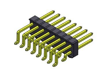 Konektor Pin Header 2.54mm Single Row SMT TYPE Dengan Pasak 2 * 2PIN Ke 2 * 40PIN H = 2.54MM