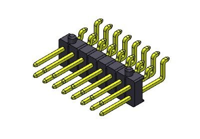Konektor Pin Header 2.54mm Single Row SMT TYPE Dengan Pasak 2 * 2PIN Ke 2 * 40PIN H = 2.54MM