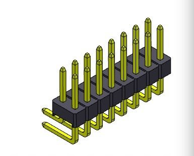 Konektor Pin Header 2.54mm Baris Tunggal R/A TIPE 2*2PIN Ke 2*40PIN H=2.54MM
