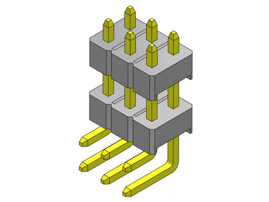 Konektor Pin Header 2.54mm Baris Ganda R/A TIPE 2*2PIN Ke 2*40PIN H=2.54MM