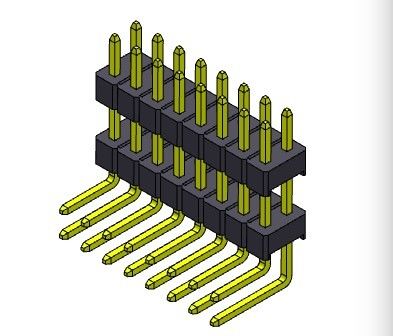 Konektor Pin Header 2.54mm Baris Ganda R/A TIPE 2*2PIN Ke 2*40PIN H=2.54MM