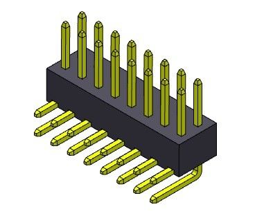 Konektor Pin Header 2.54mm Baris Tunggal R / A TIPE 2 * 2PIN Ke 2 * 40PIN H = 4.30MM