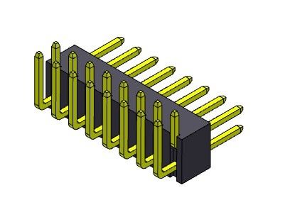 Konektor Pin Header 2.54mm Baris Tunggal R / A TIPE 2 * 2PIN Ke 2 * 40PIN H = 4.30MM
