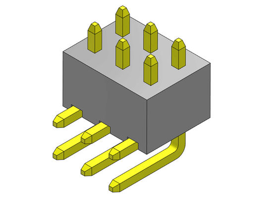 Konektor Pin Header 2.54mm Baris Tunggal R / A TIPE 2 * 2PIN Ke 2 * 40PIN H = 4.30MM