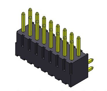 2.54mm Baris Tunggal R/A TYPE Pin Header Connector 2 * 2PIN Ke 2 * 40PIN H = 7.40MM