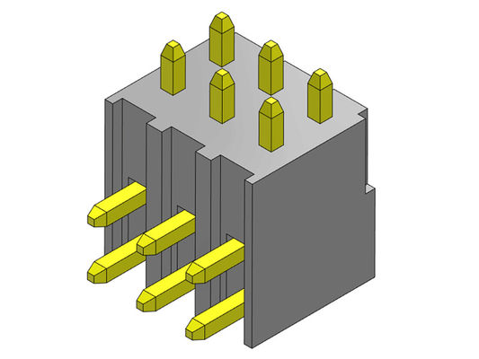 2.54mm Baris Tunggal R/A TYPE Pin Header Connector 2 * 2PIN Ke 2 * 40PIN H = 7.40MM