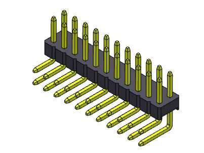 Konektor Pin Header 2.00mm Baris Ganda Sudut Kanan TYPE 2 * 2PIN Ke 2 * 40PIN H = 2.00MM