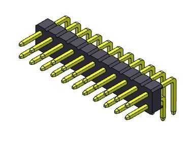 Konektor Pin Header 2.00mm Baris Ganda Sudut Kanan TYPE 2 * 2PIN Ke 2 * 40PIN H = 2.00MM