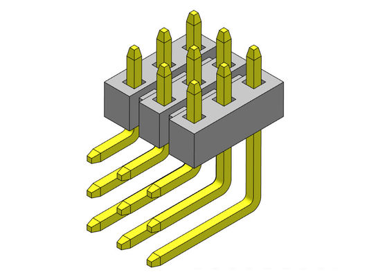 Konektor Pin Header 2.00mm Tiga Baris Sudut Kanan JENIS 3 * 2PIN Ke 3 * 40PIN H = 2.00MM
