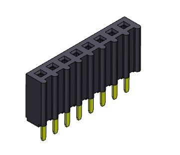 Konektor Header Wanita 2.54mm Single Row Dip TYPE 1 * 2PIN Ke 1 * 40PIN H = 8.50mm