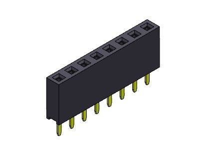 Konektor Header Perempuan 2.54mm Single Row Dip TYPE 1 * 2PIN Ke 1 * 40PIN H = 7.10mm