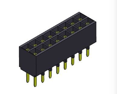 Female Header Connector 2.54mm Dual Row Dip TYPE 2 * 2PIN Ke 2 * 40PIN H = Entri Bawah 6.80mm