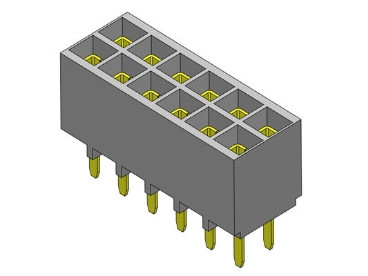 Female Header Connector 2.54mm Dual Row Dip TYPE 2 * 2PIN Ke 2 * 40PIN H = Entri Bawah 6.80mm