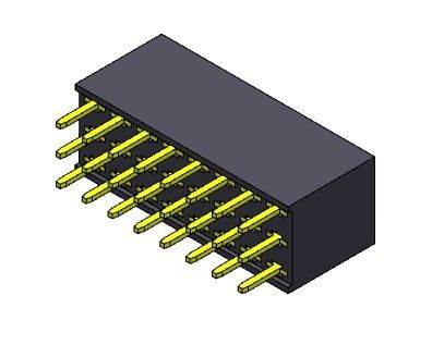 Triple Row Dip TYPE Female Pin Connector 2,54 Mm 3 * 3PIN Ke 3 * 40PIN