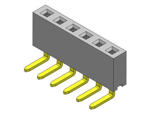 Konektor Header Wanita 2.54mm Sudut Kanan Dip TYPE 1 * 2PIN Ke 1 * 40PIN H = 5.70mm