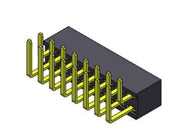 2.54mm Dual Row R / A Dip TYPE Konektor Header PCB 2 * 2PIN Ke 2 * 40PIN