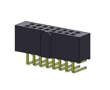 Baris Ganda R / A TYPE Female Pin Connector 2.54 Mm 2 * 2PIN Ke 2 * 40PIN H = 8.50mm