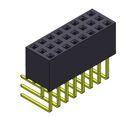 Konektor Header PCB Wanita 2.54mm Triple Row R / A Dip TYPE 3 * 3PIN Ke 3 * 40PIN