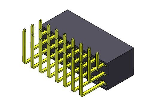 Konektor Header PCB Wanita 2.54mm Triple Row R / A Dip TYPE 3 * 3PIN Ke 3 * 40PIN