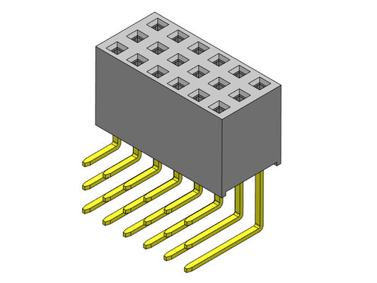 Konektor Header PCB Wanita 2.54mm Triple Row R / A Dip TYPE 3 * 3PIN Ke 3 * 40PIN