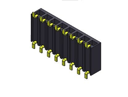 Konektor Header Wanita 2.54mm Single Row Entry SMT TYPE 1 * 2PIN Ke 1 * 40PIN H = 3.40mm