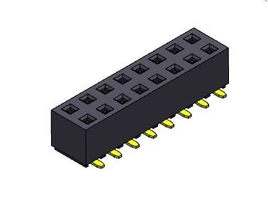 Konektor Header Wanita 2.54mm Dual Row SMT TYPE 2 * 2PIN Ke 2 * 40PIN H = 5.00mm
