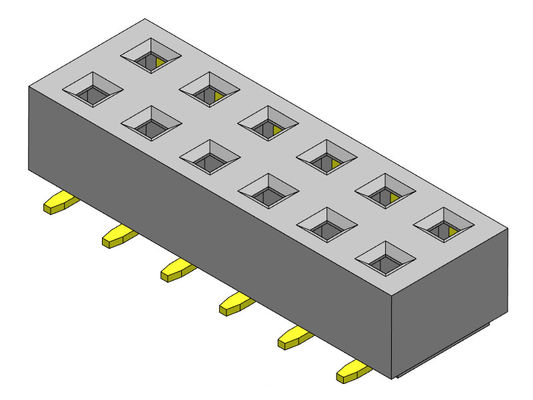 Konektor Header Wanita 2.54mm Dual Row SMT TYPE 2 * 2PIN Ke 2 * 40PIN H = 3.50mm
