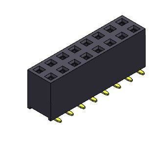 Konektor Header Wanita 2.54mm Dual Row SMT TYPE 2 * 2PIN Ke 2 * 40PIN H = 7.10mm