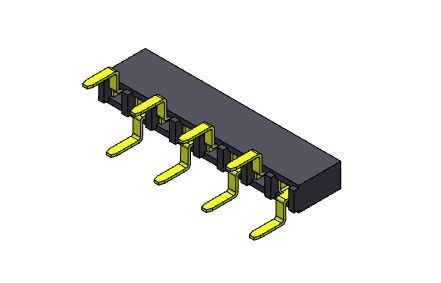 Konektor Header Wanita 2.54mm Single Row Dual Entry TYPE 1 * 2PIN Ke 1 * 40PIN H = 5.00mm