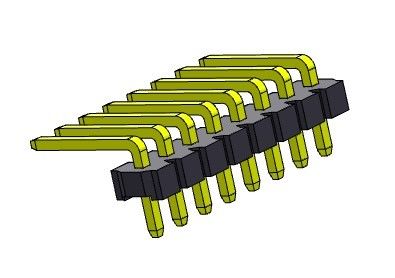Konektor Pin Header 3.96mm Baris Tunggal R/A TIPE 1 * 2PIN Ke 1 * 24PIN H = 3.18MM