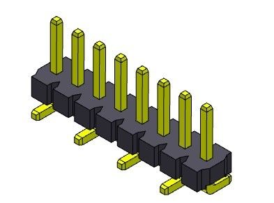 Konektor Pin Header 3.96mm Baris Tunggal TIPE SMT 1 * 2PIN Ke 1 * 24PIN H = 3.18MM