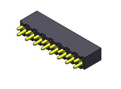 Konektor Header Wanita 3.96mm Tipe DIP Baris Tunggal 1 * 2PIN Ke 1 * 24PIN H = 8.89mm