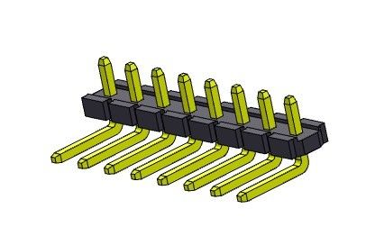 Konektor Pin Header 5.08mm Baris Tunggal R/A TIPE 1 * 2PIN Ke 1 * 20PIN H = 2.54MM