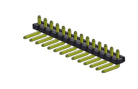 Konektor Pin Header 5.08mm Baris Tunggal R/A TIPE 1 * 2PIN Ke 1 * 20PIN H = 2.54MM