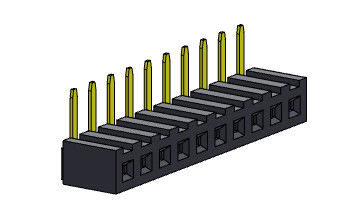 Konektor Header Wanita 2.00mm Baris Tunggal R / A Dip TYPE 1 * 2PIN Ke 1 * 40PIN H = 4.30mm