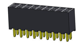 Konektor Header Wanita 2.00mm Tipe Dip Baris Ganda 2 * 2PIN Ke 2 * 40PIN H = 6.35mm