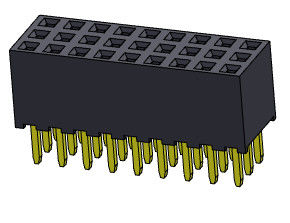 Konektor Header Wanita 2.00mm Triple Row Dip TYPE 3 * 2PIN Ke 3 * 40PIN H = 6.35mm